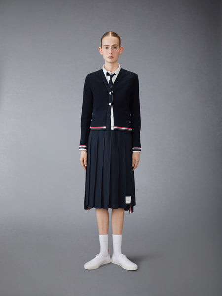 COTTON PLEATED SKIRT NAVY