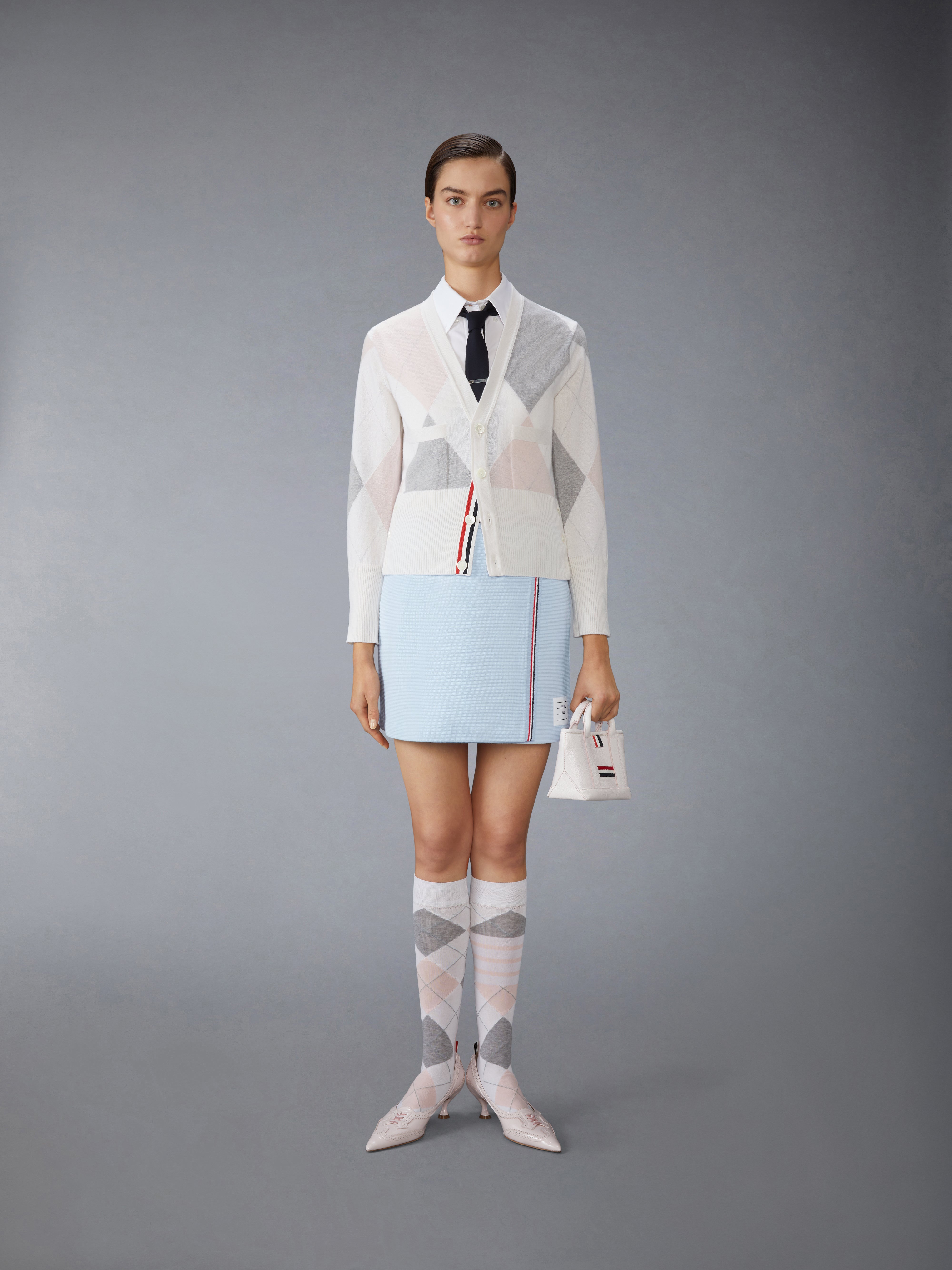 ミニスカート THOM BROWNE Cotton Waffle Mini Wrap Skirt FJK141A J0216 055 Cotton Waffle Mini Wrap Skirt | Thom Browne