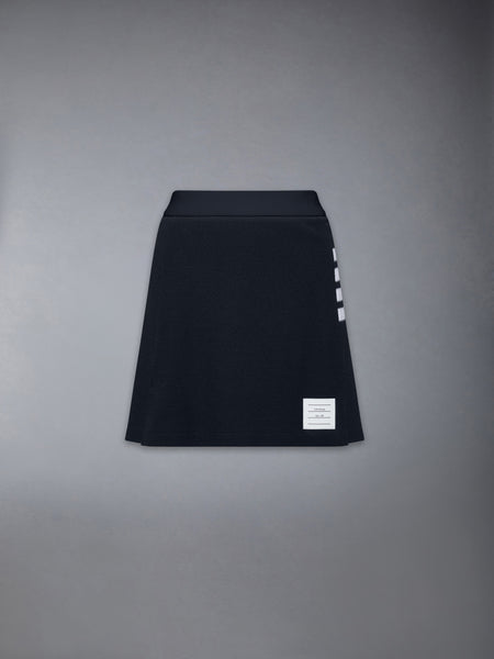 TEXTURED PIQUE 4-BAR BOX PLEAT MINI SKIRT NAVY