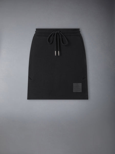 CLASSIC LOOPBACK JERSEY MINI SKIRT BLACK