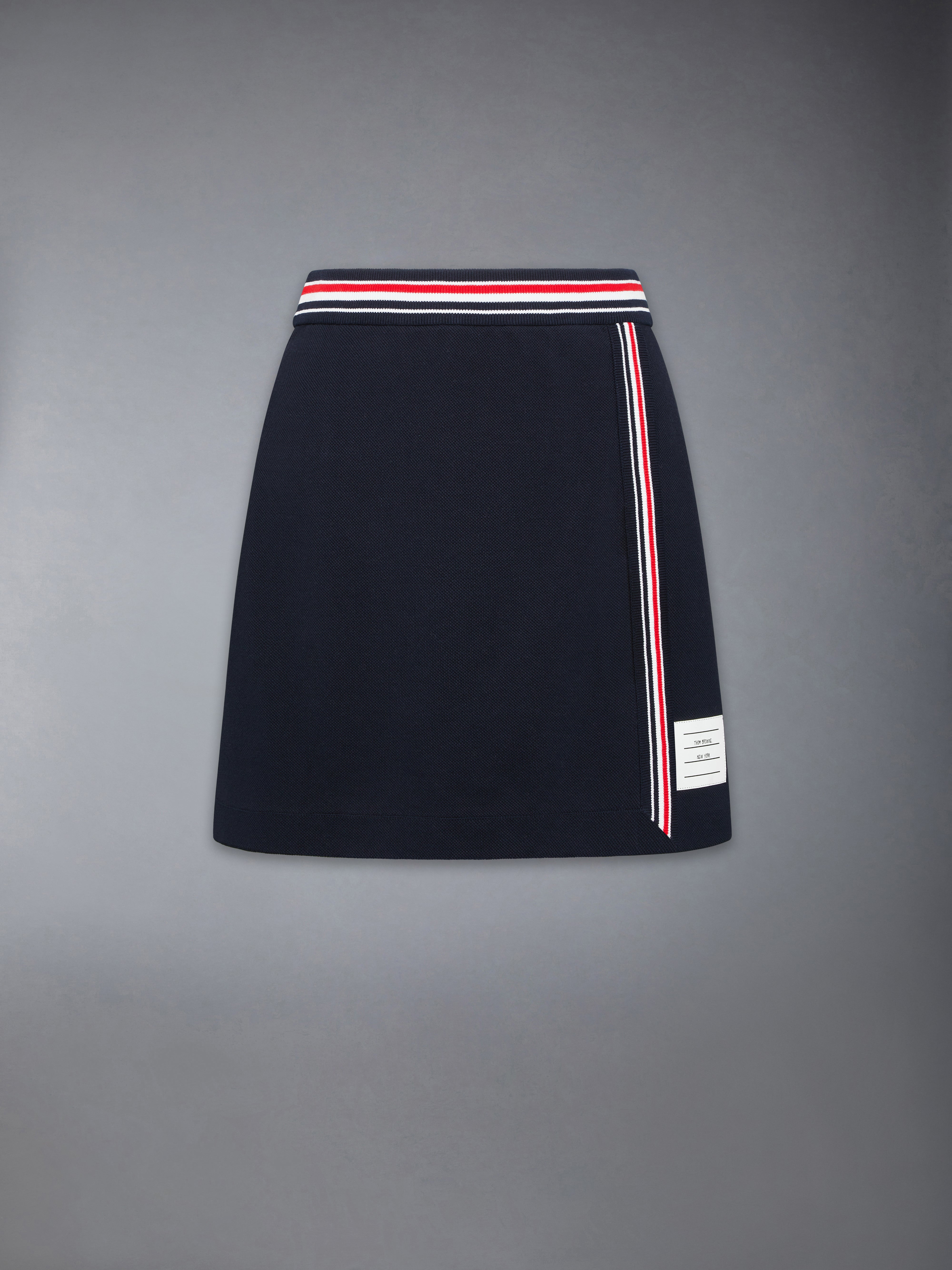 Pique Rwb Trim Wrap Skirt | Thom Browne