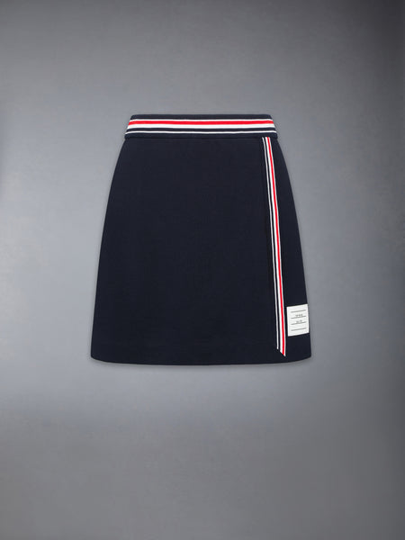 PIQUE RWB TRIM WRAP SKIRT NAVY