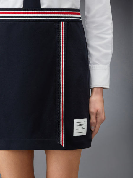 PIQUE RWB TRIM WRAP SKIRT NAVY