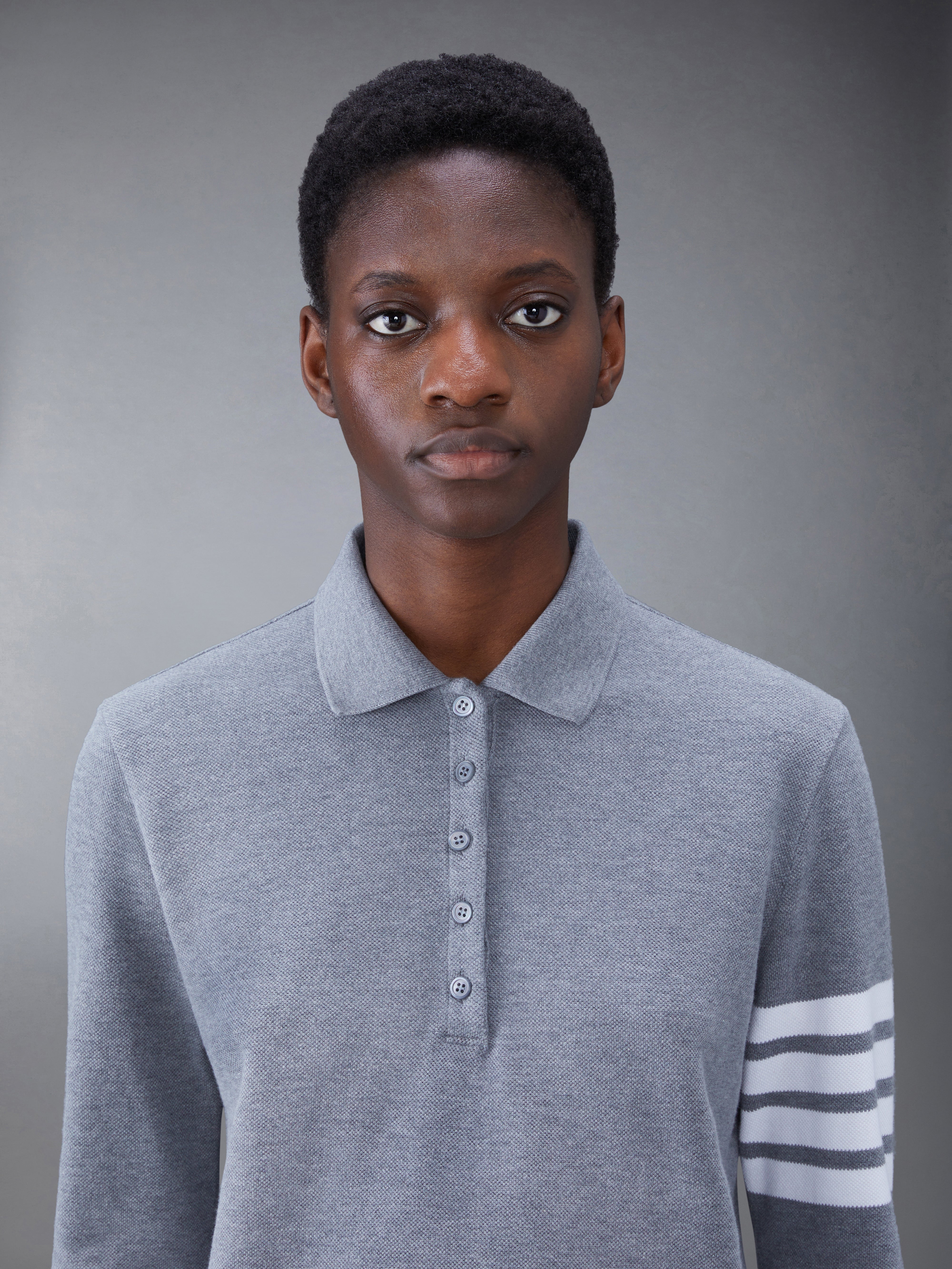 Classic Pique 2003 4-Bar Long Sleeve Polo | Thom Browne