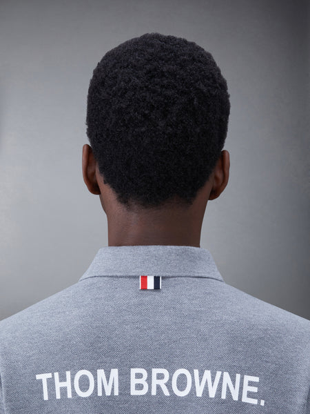 クラシック ピケ 2003 4-BAR 長袖ポロシャツ ミディアム グレー