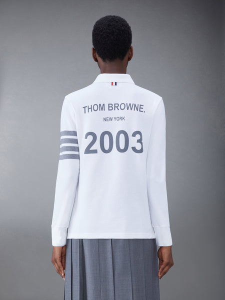 Classic Pique 2003 4-Bar Long Sleeve Polo WHITE