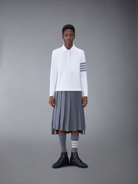 Classic Pique 2003 4-Bar Long Sleeve Polo WHITE