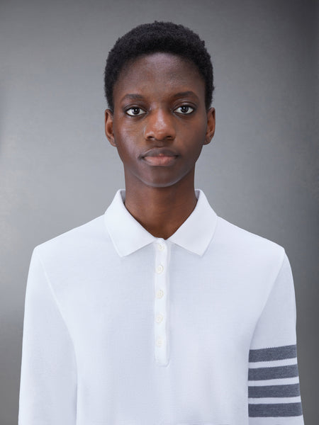 Classic Pique 2003 4-Bar Long Sleeve Polo WHITE