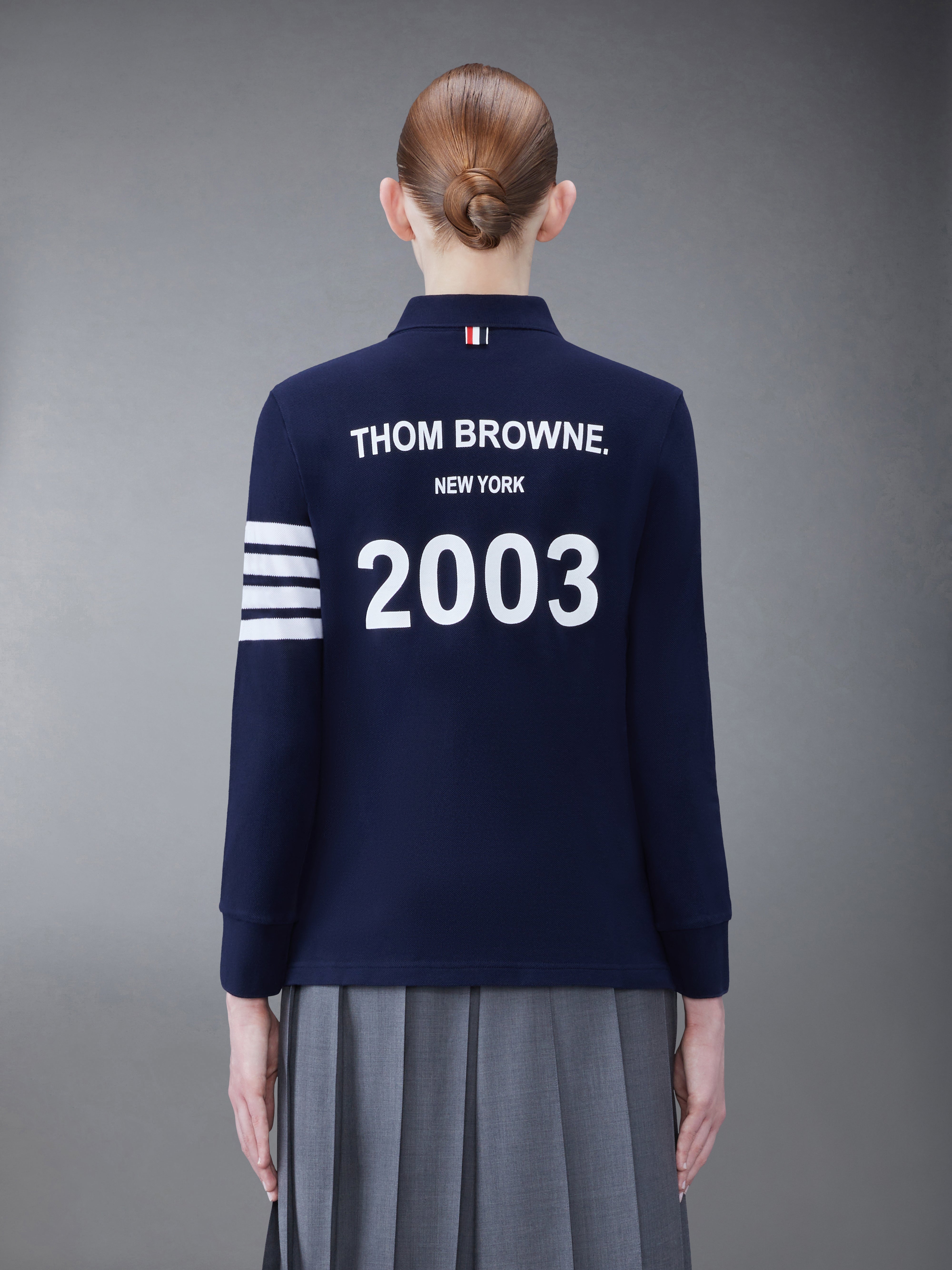 Classic Pique 2003 4-Bar Long Sleeve Polo | Thom Browne