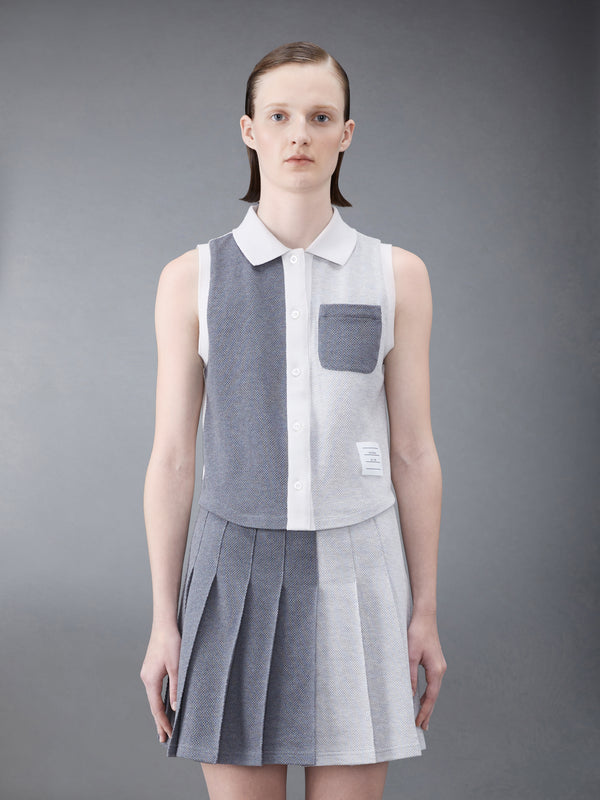 Fun-Mix Textured Cotton Tuck Sleeveless Polo - featured image