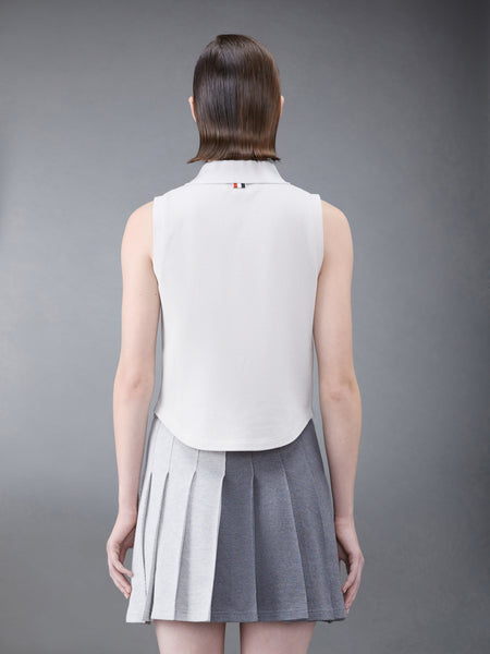 Fun-Mix Textured Cotton Tuck Sleeveless Polo TONAL GREY
