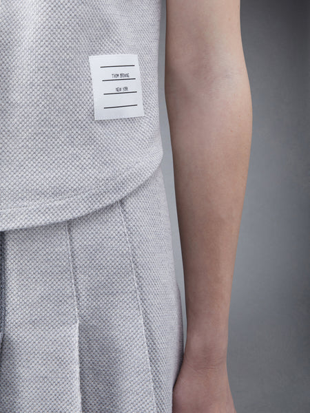 Fun-Mix Textured Cotton Tuck Sleeveless Polo TONAL GREY