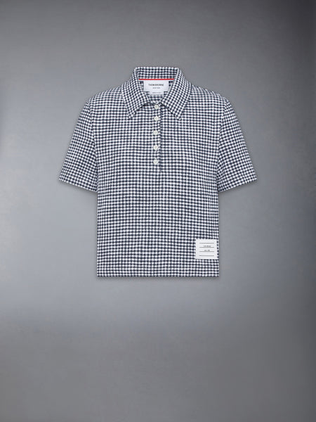 GINGHAM COTTON TWEED POLO
