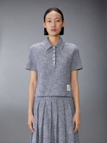 GINGHAM COTTON TWEED POLO