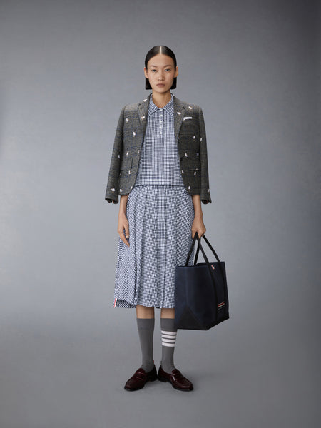 GINGHAM COTTON TWEED POLO