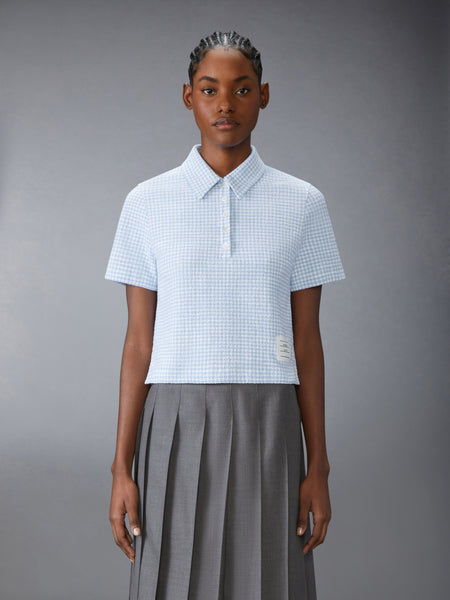 GINGHAM COTTON TWEED POLO