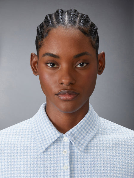 GINGHAM COTTON TWEED POLO