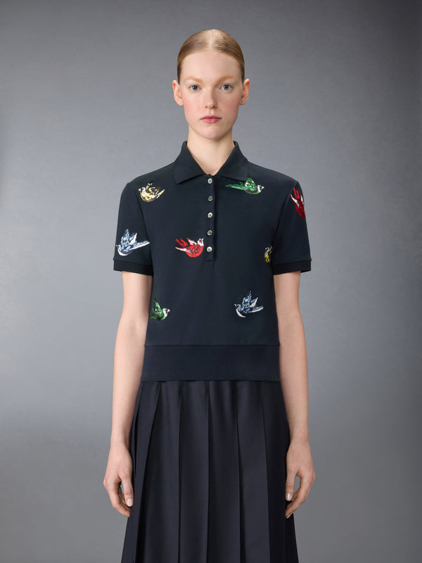 SATIN STITCH BIRD EMBROIDERY POLO - image 1