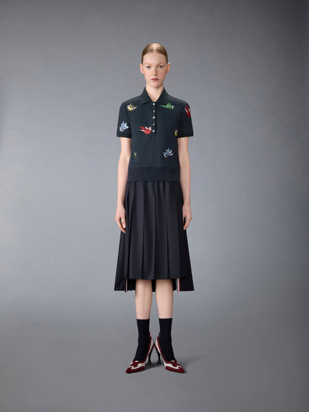 SATIN STITCH BIRD EMBROIDERY POLO