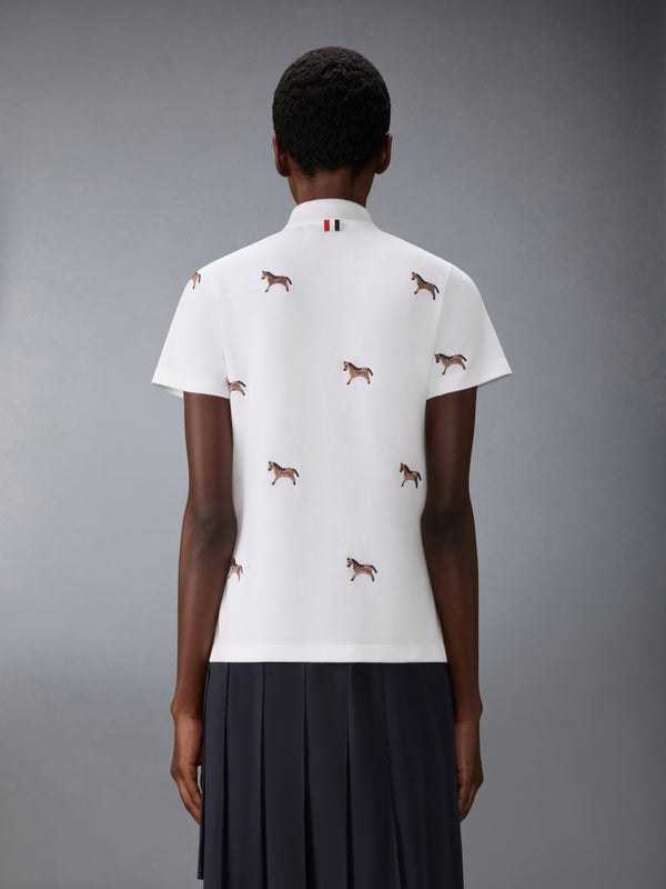 루나 뉴 이어 피케 홀스 엠브로이더리 폴로 - image 2