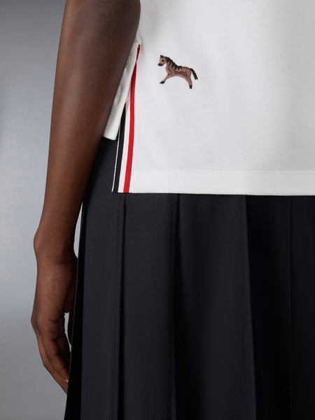 루나 뉴 이어 피케 홀스 엠브로이더리 폴로 화이트