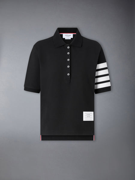 PIQUE 4-BAR POLO BLACK/WHITE