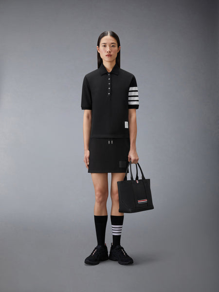 PIQUE 4-BAR POLO BLACK/WHITE