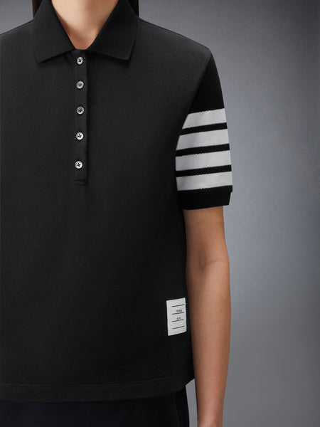PIQUE 4-BAR POLO BLACK/WHITE