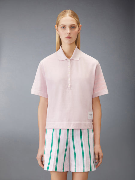 OVERDYED 4-BAR JERSEY POLO LT PINK