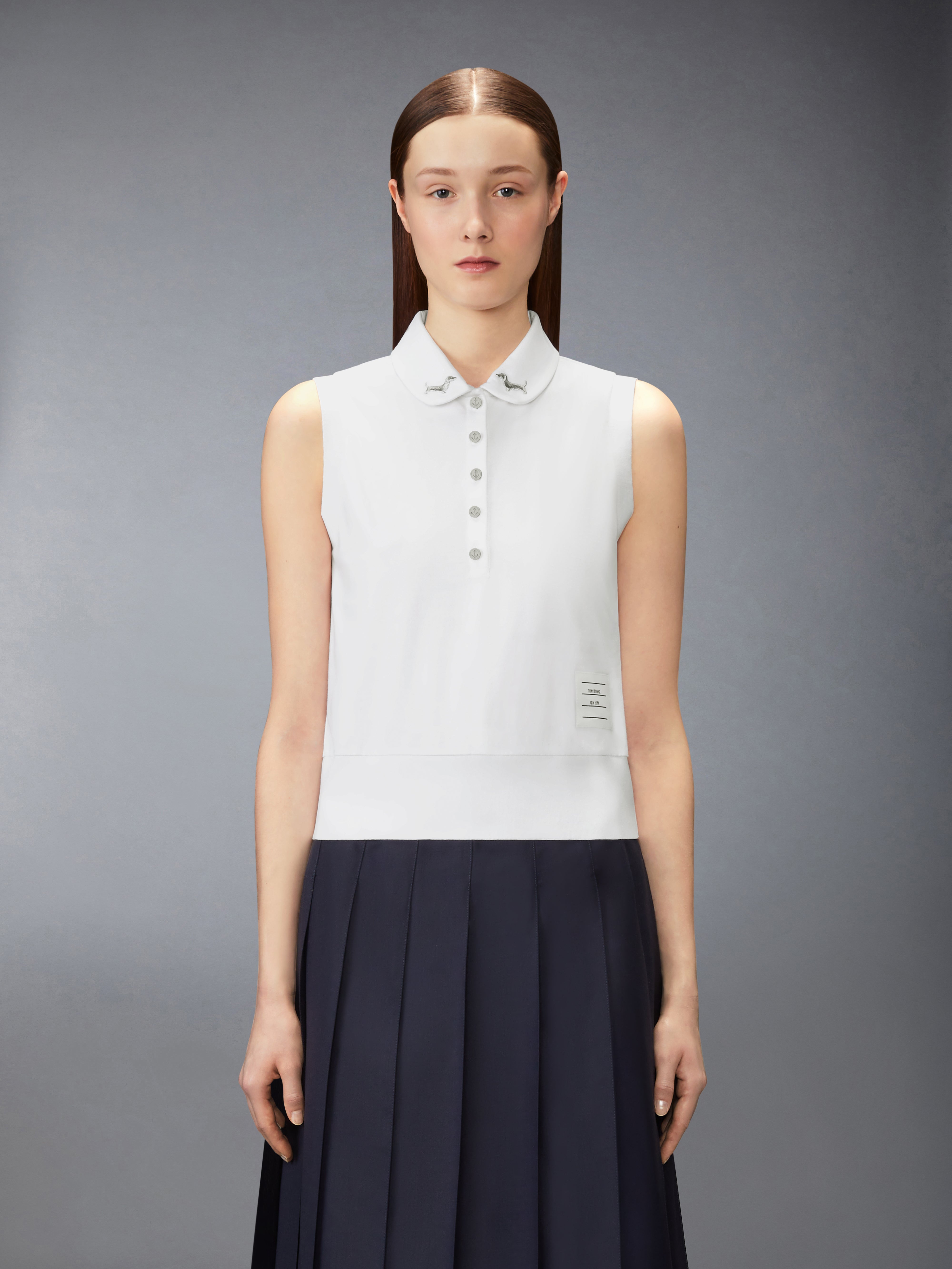 トムリドル　604545 Jersey Embroidery Sleeveless Polo | Thom Browne