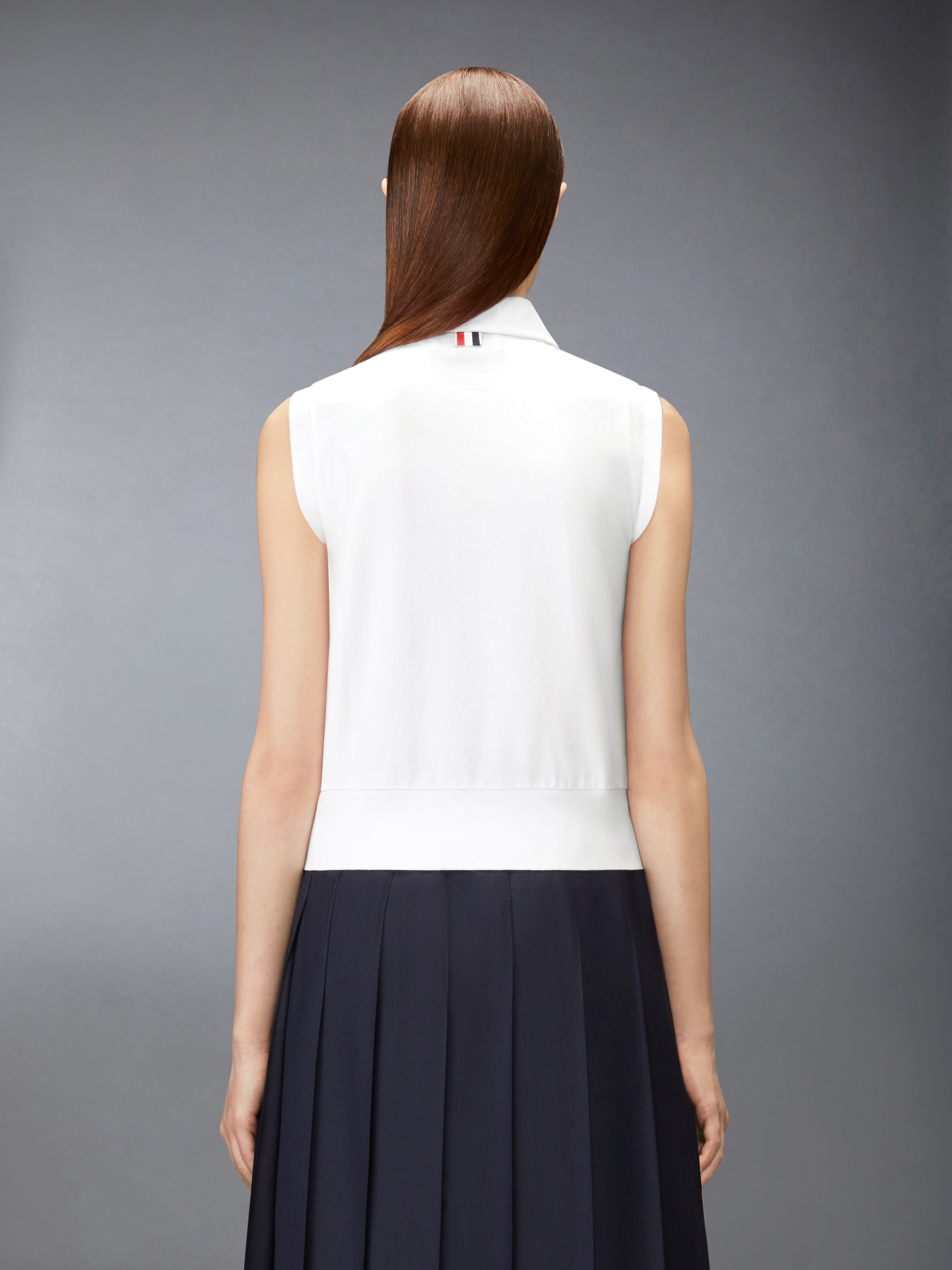 Jersey Embroidery Sleeveless Polo | Thom Browne