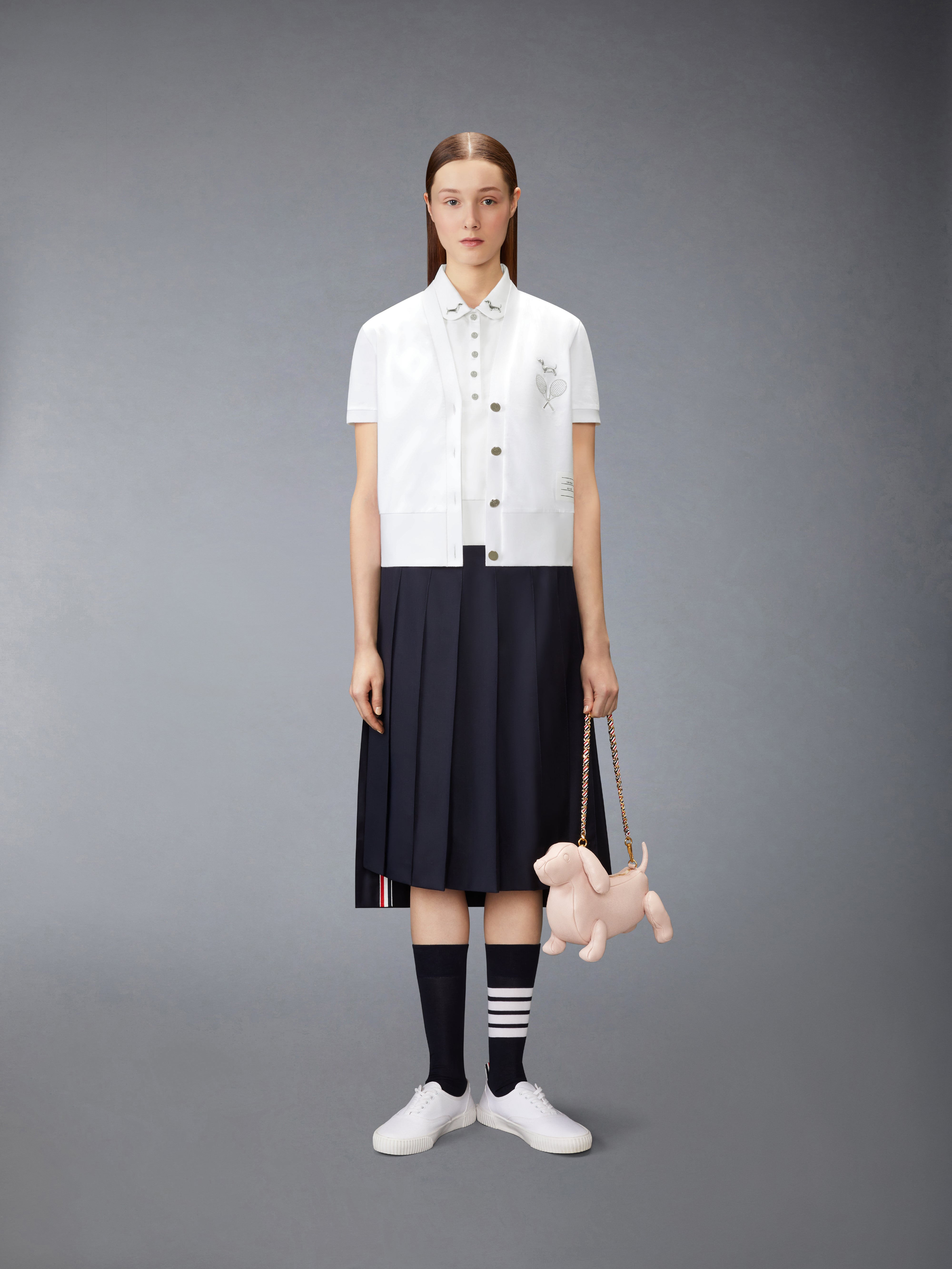 Jersey Embroidery Sleeveless Polo | Thom Browne