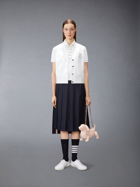 JERSEY EMBROIDERY SLEEVELESS POLO WHITE