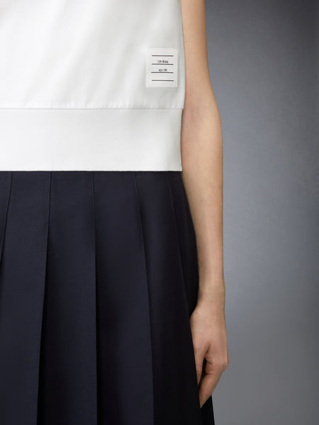 JERSEY EMBROIDERY SLEEVELESS POLO WHITE