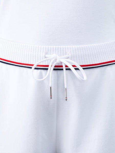 Cotton Milano Stripe Sweatshorts WHITE