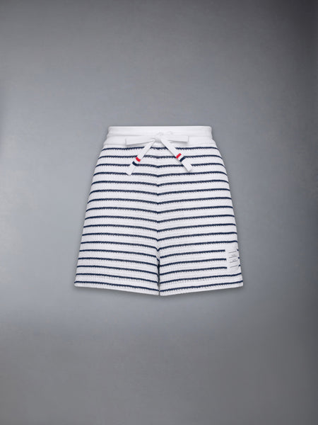 TEXTURED COTTON SHORTS NAVY