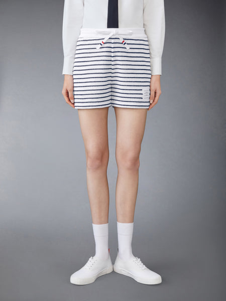 TEXTURED COTTON SHORTS NAVY