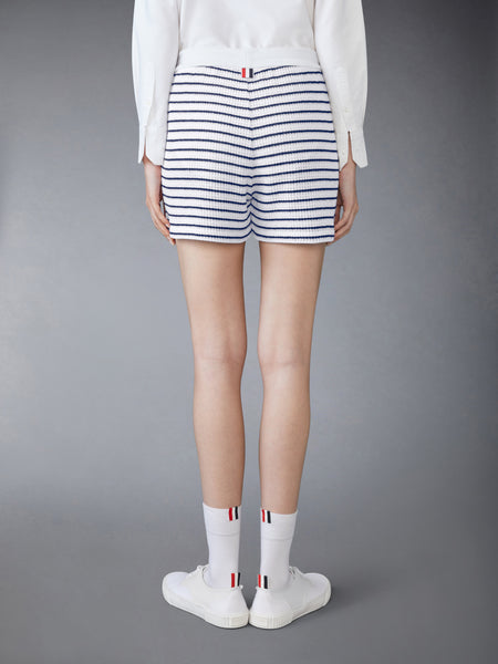 TEXTURED COTTON SHORTS NAVY