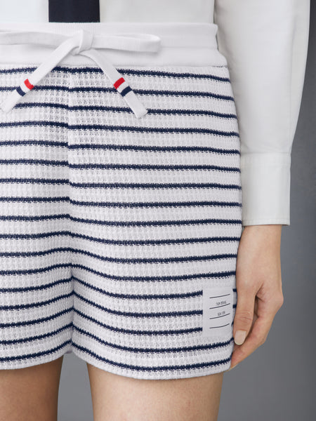 TEXTURED COTTON SHORTS NAVY