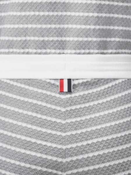 STRIPED HONEYCOMB SHORTS LT GREY/WHITE