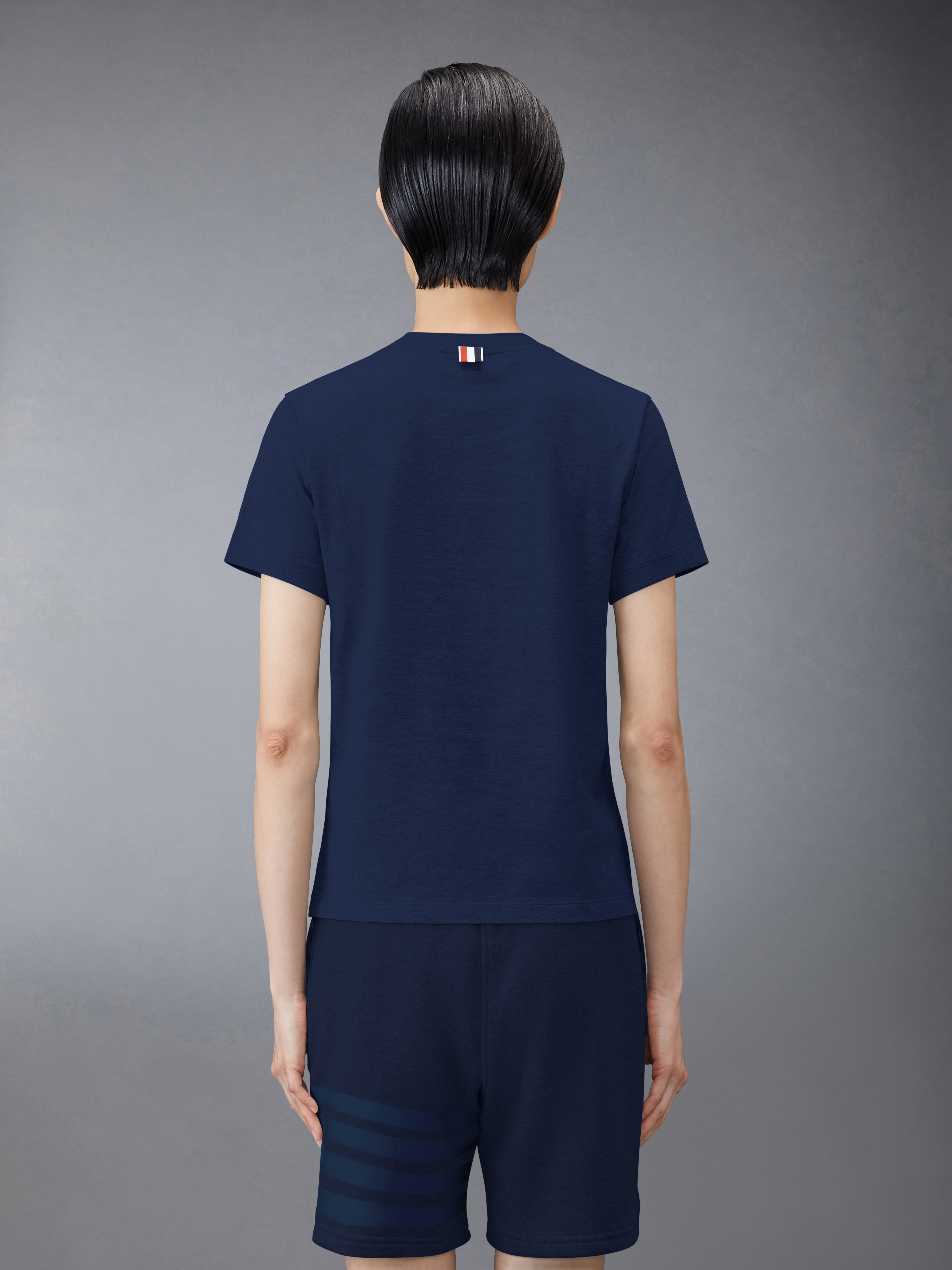 【THOM BROWNE】Side slit relax fit short sleeve T-shirt Jersey Relaxed Side Slit Tee | Thom Browne