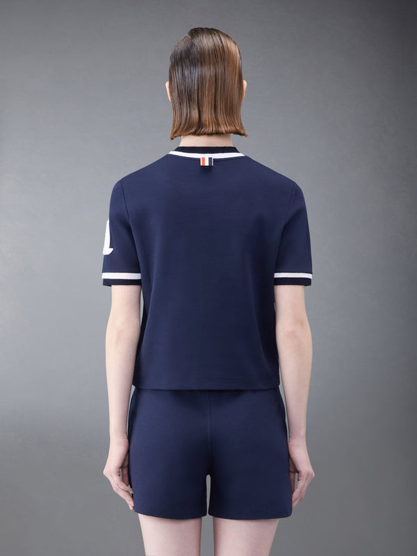 Milano Chenille Sailboat Patch Mock Neck Tee - image 2