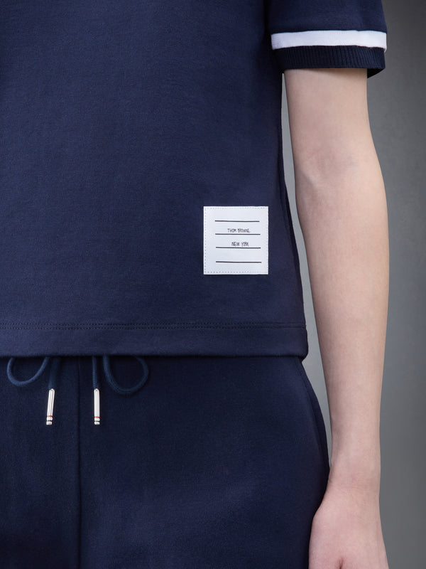 Milano Chenille Sailboat Patch Mock Neck Tee - image 5