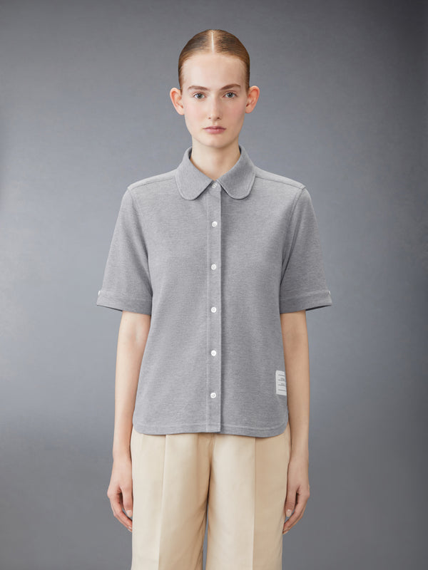 COTTON PIQUE SHORT SLEEVE SHIRT - image 1