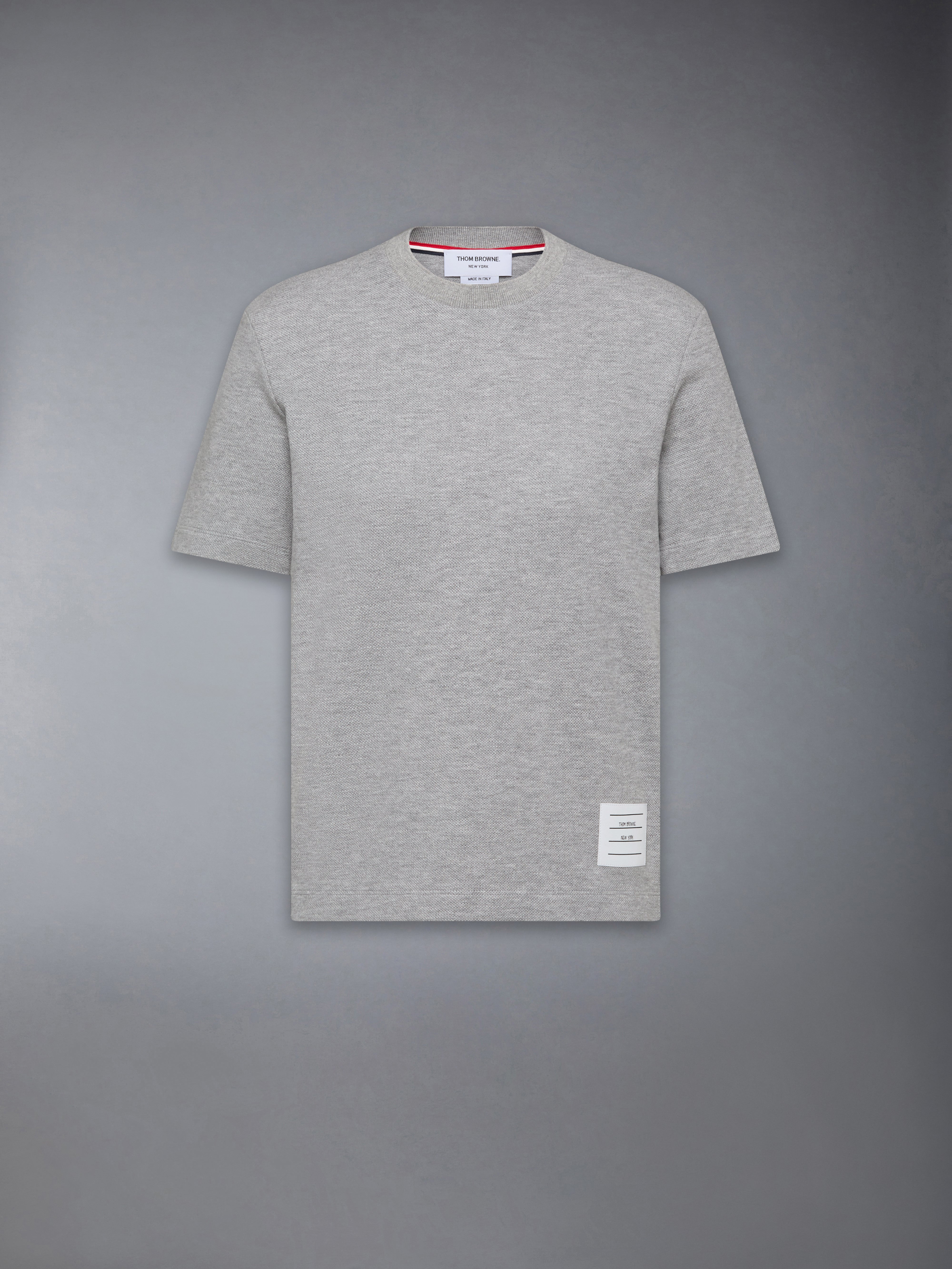 Tシャツ・カットソー THOM BROWNE Woman T-Shirt Grey FJS013A00050 055 Classic Pique Stripe Tee | Thom Browne