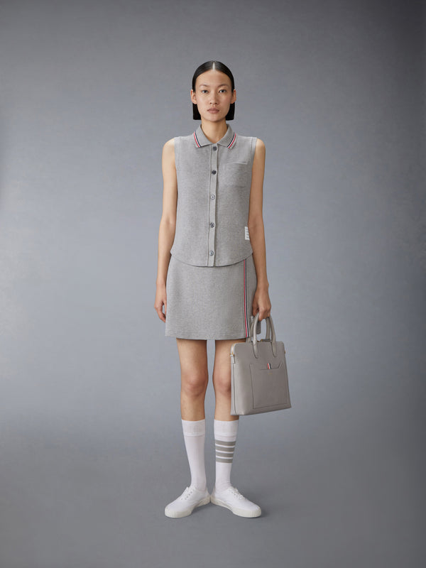 COTTON WAFFLE SLEEVELESS BUTTON SHIRT - image 3