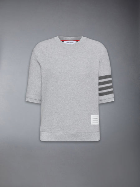 TEXTURED COTTON PIQUE 4-BAR TEE PALE GREY