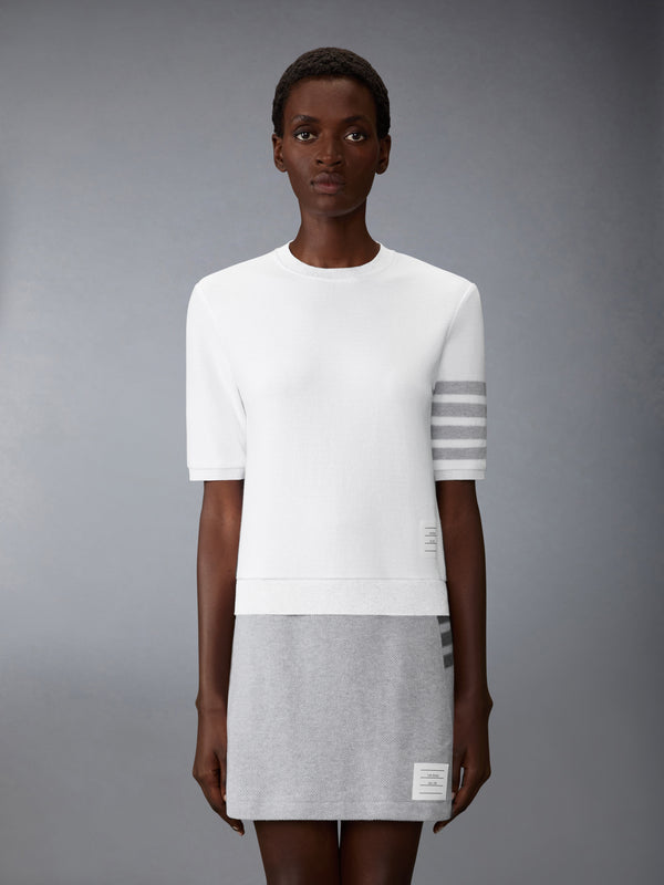 TEXTURED COTTON PIQUE 4-BAR TEE - image 1