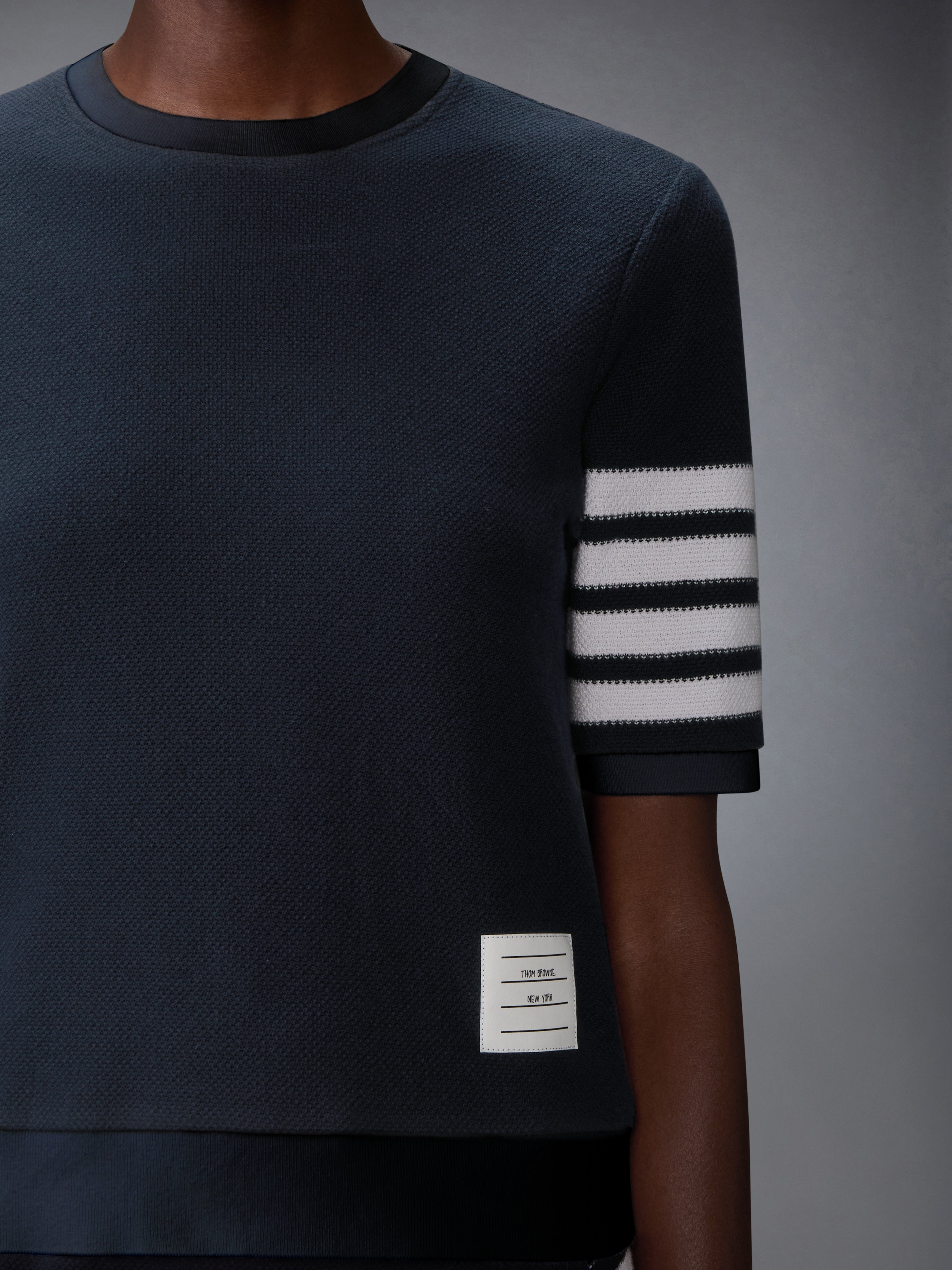 トムブラウン 4bar トリコロール Tシャツ 鹿の子 ストレッチ 2 ty1 並行輸入品】トムブラウン THOM BROWNE ロンT メンズ ウールジャージー
