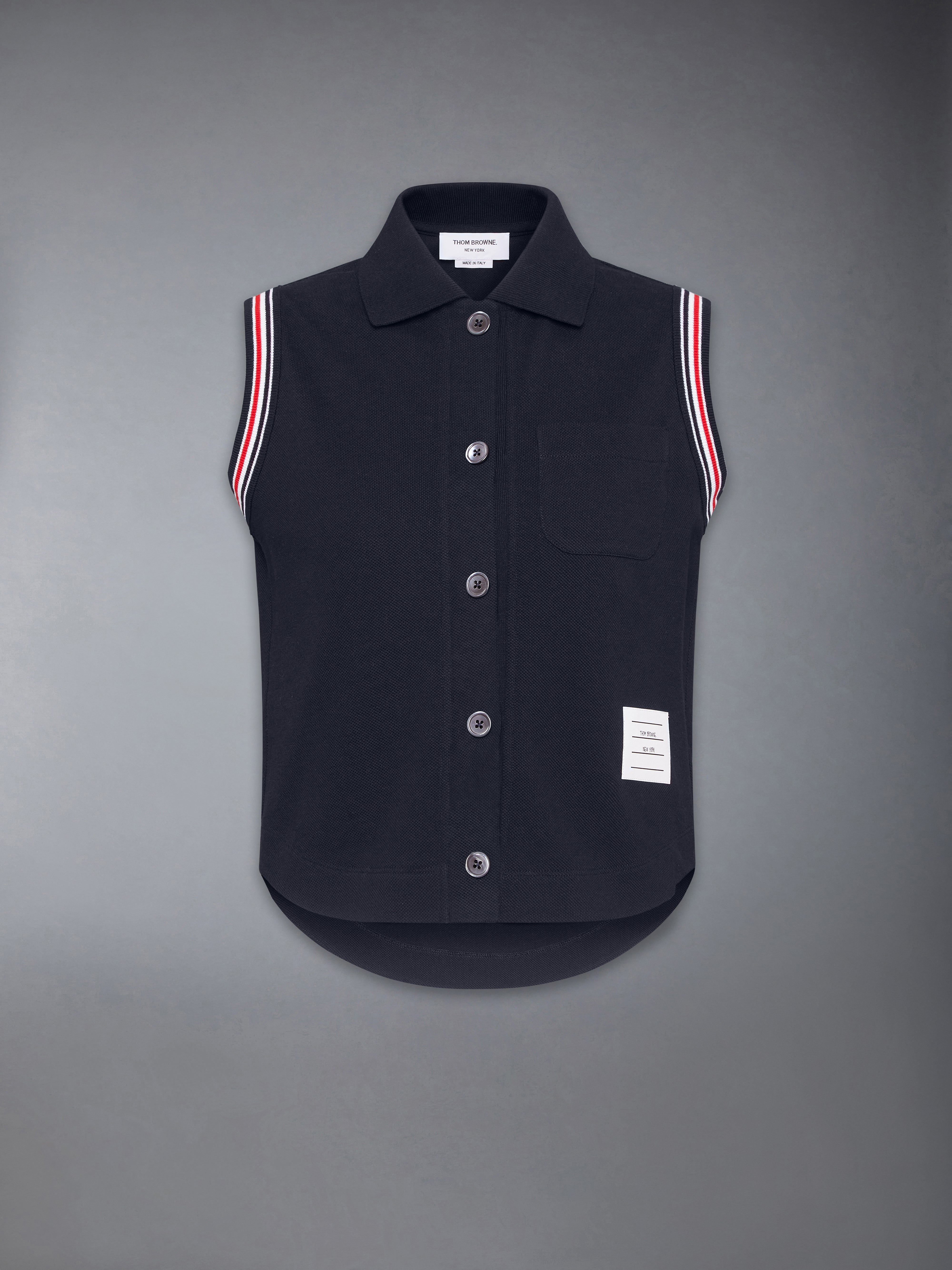 ピケ RWB トリム ノースリーブ シャツ | Thom Browne